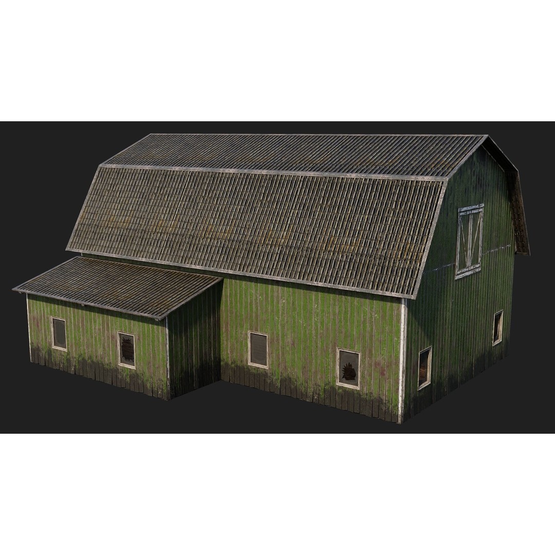 Farm Buildings 3D Model – Low Poly PBR Game Ready, FBX, OBJ, Blender - View 26