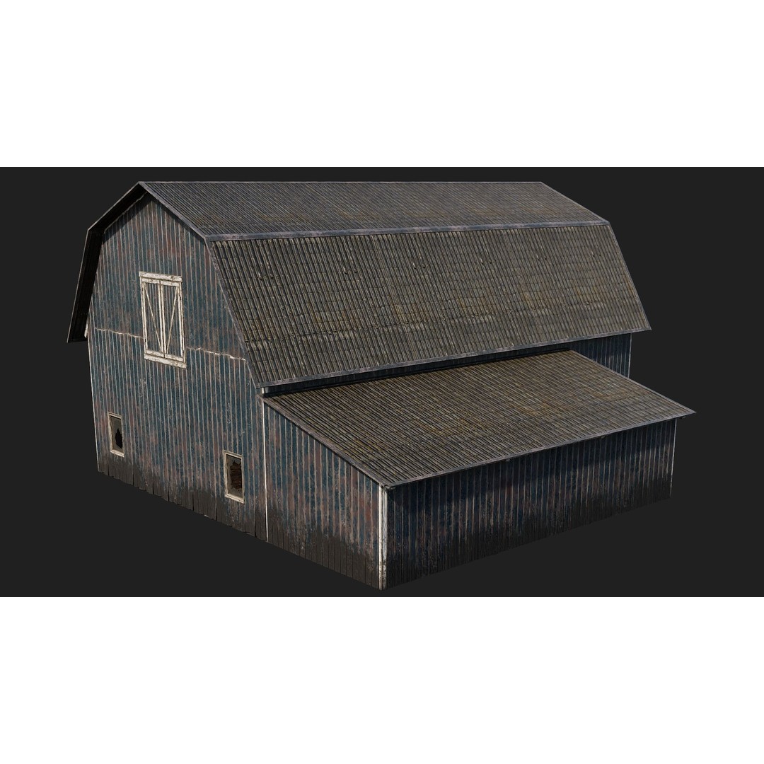 Farm Buildings 3D Model – Low Poly PBR Game Ready, FBX, OBJ, Blender - View 27