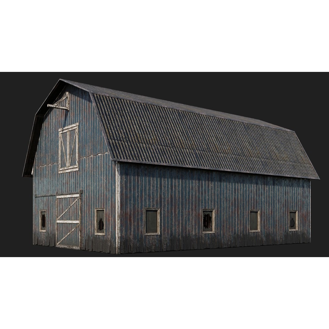 Farm Buildings 3D Model – Low Poly PBR Game Ready, FBX, OBJ, Blender - View 28