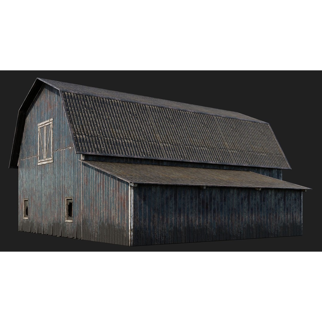 Farm Buildings 3D Model – Low Poly PBR Game Ready, FBX, OBJ, Blender - View 30