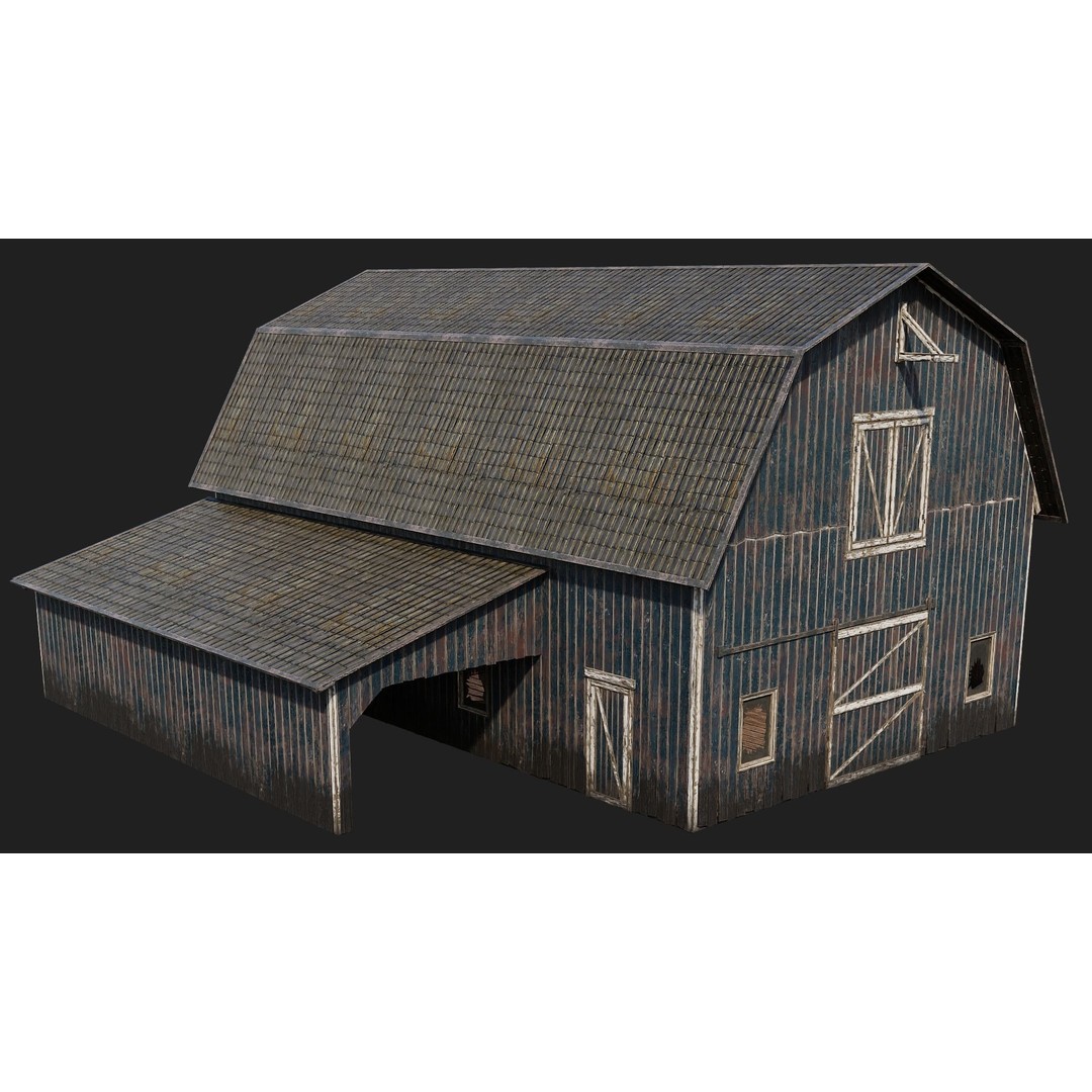 Farm Buildings 3D Model – Low Poly PBR Game Ready, FBX, OBJ, Blender - View 32