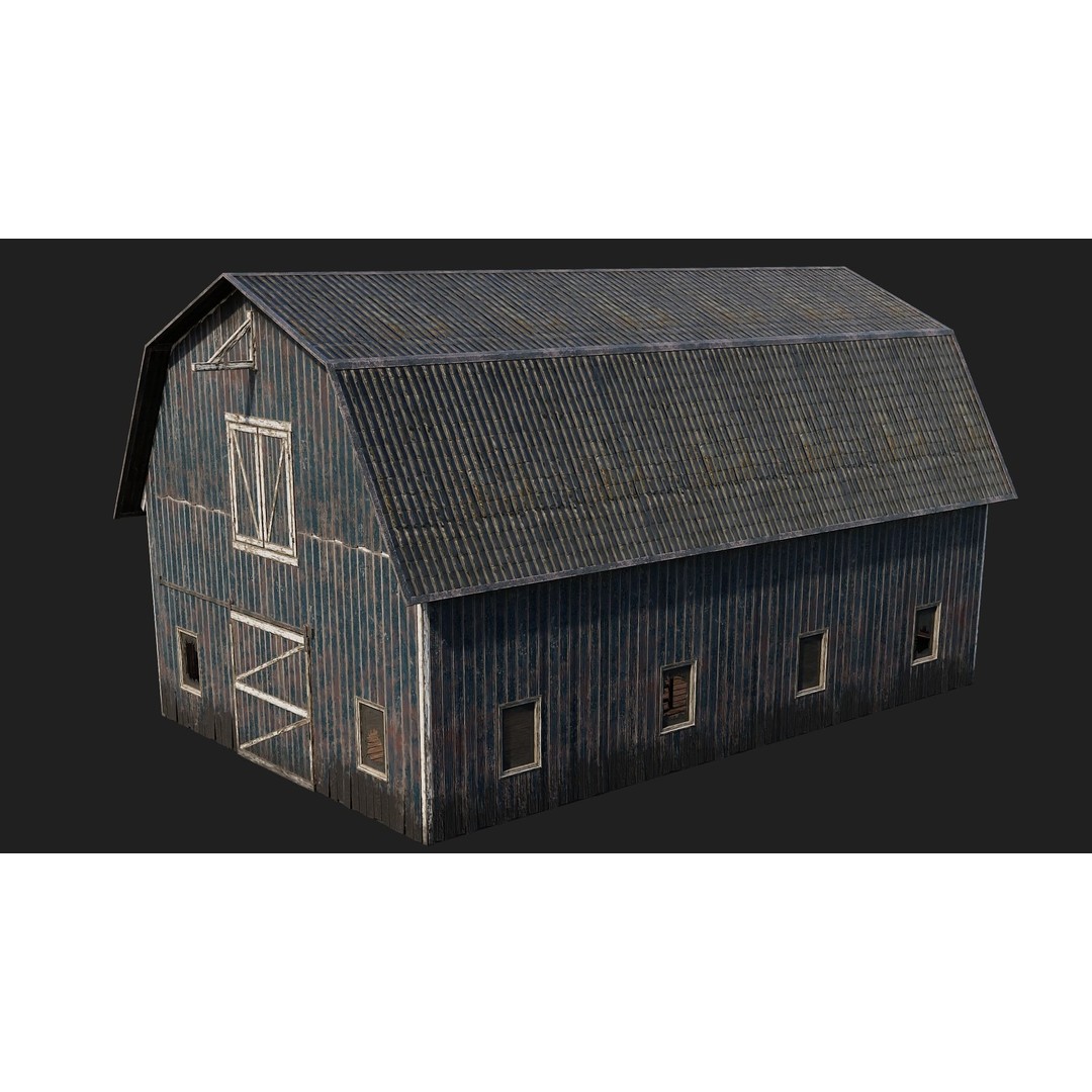 Farm Buildings 3D Model – Low Poly PBR Game Ready, FBX, OBJ, Blender - View 33