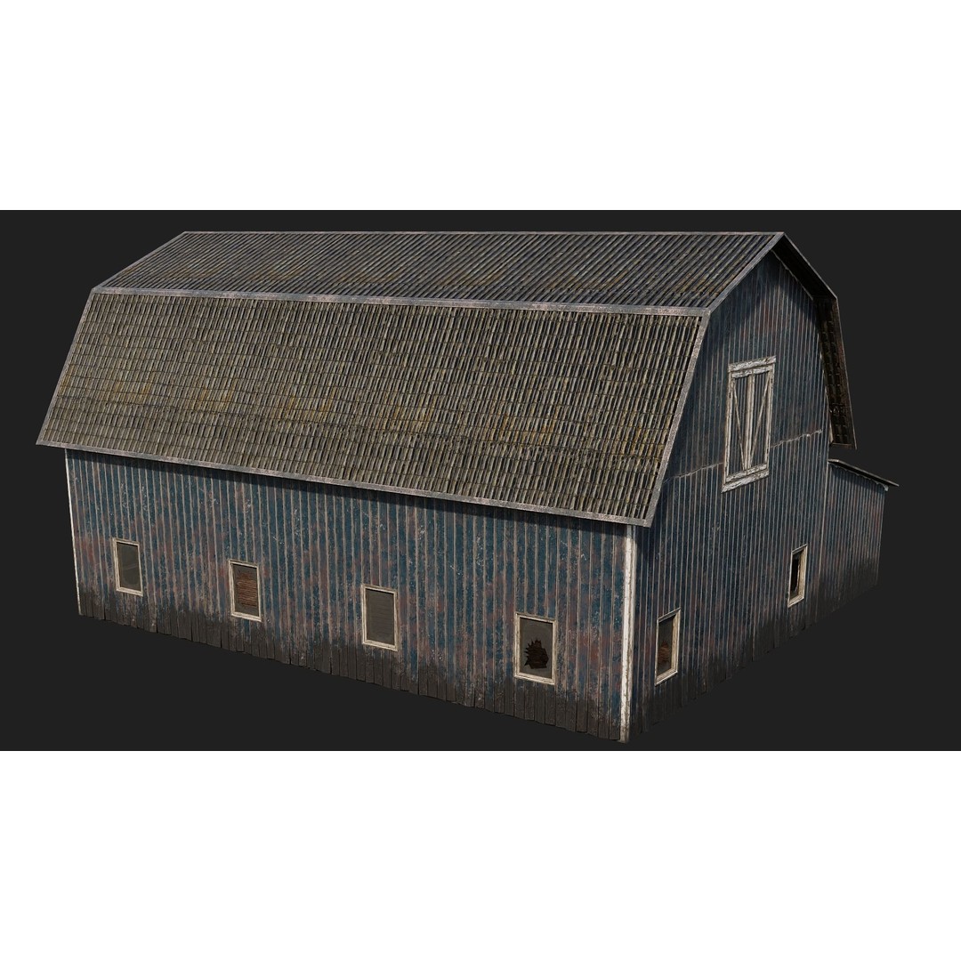 Farm Buildings 3D Model – Low Poly PBR Game Ready, FBX, OBJ, Blender - View 34