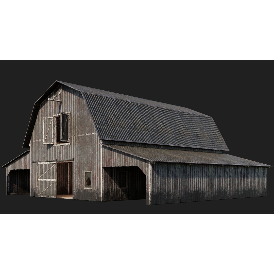 Farm Buildings 3D Model – Low Poly PBR Game Ready, FBX, OBJ, Blender - View 36