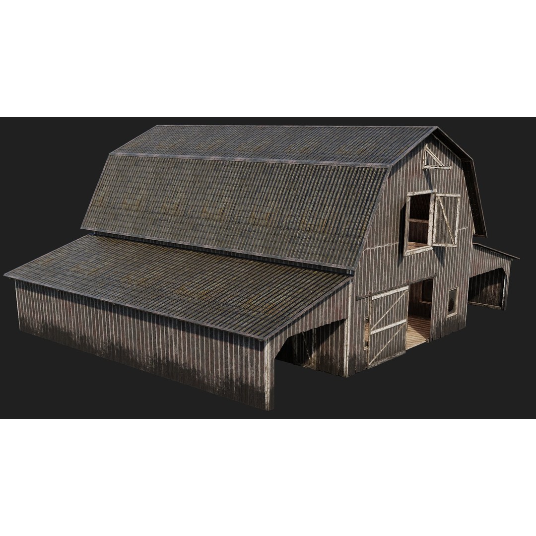 Farm Buildings 3D Model – Low Poly PBR Game Ready, FBX, OBJ, Blender - View 40