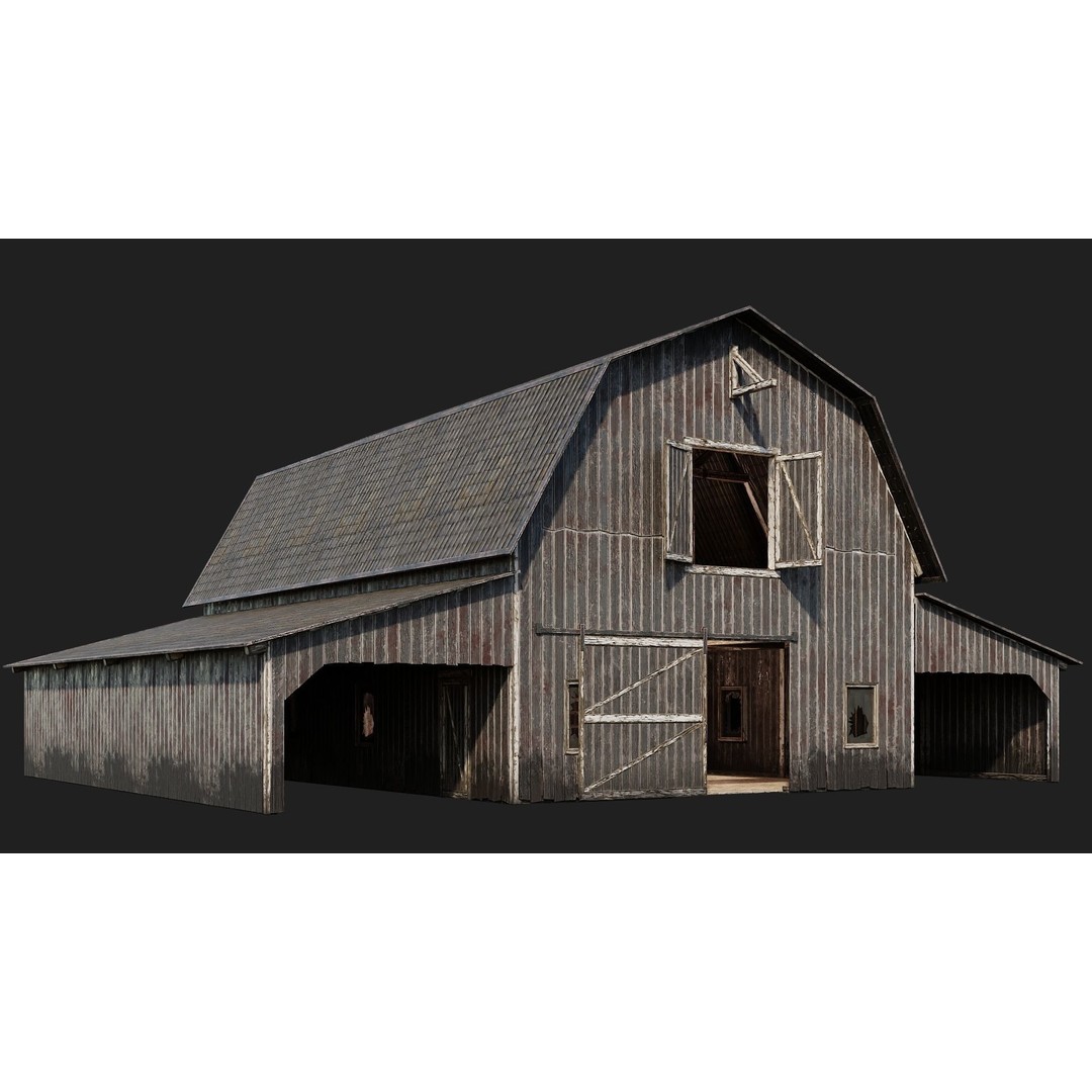 Farm Buildings 3D Model – Low Poly PBR Game Ready, FBX, OBJ, Blender - View 6