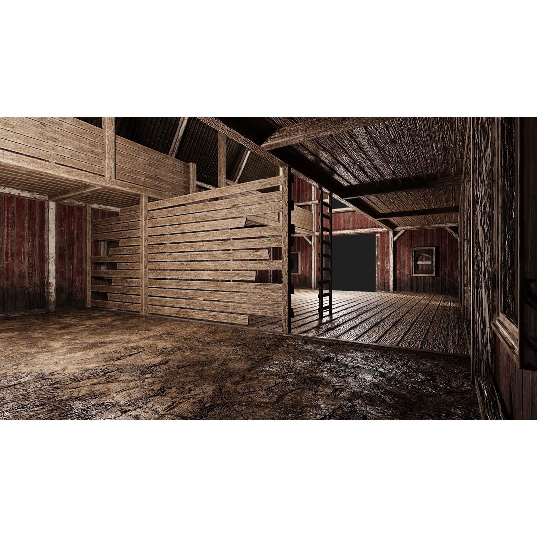 Farm Buildings 3D Model – Low Poly PBR Game Ready, FBX, OBJ, Blender - View 7