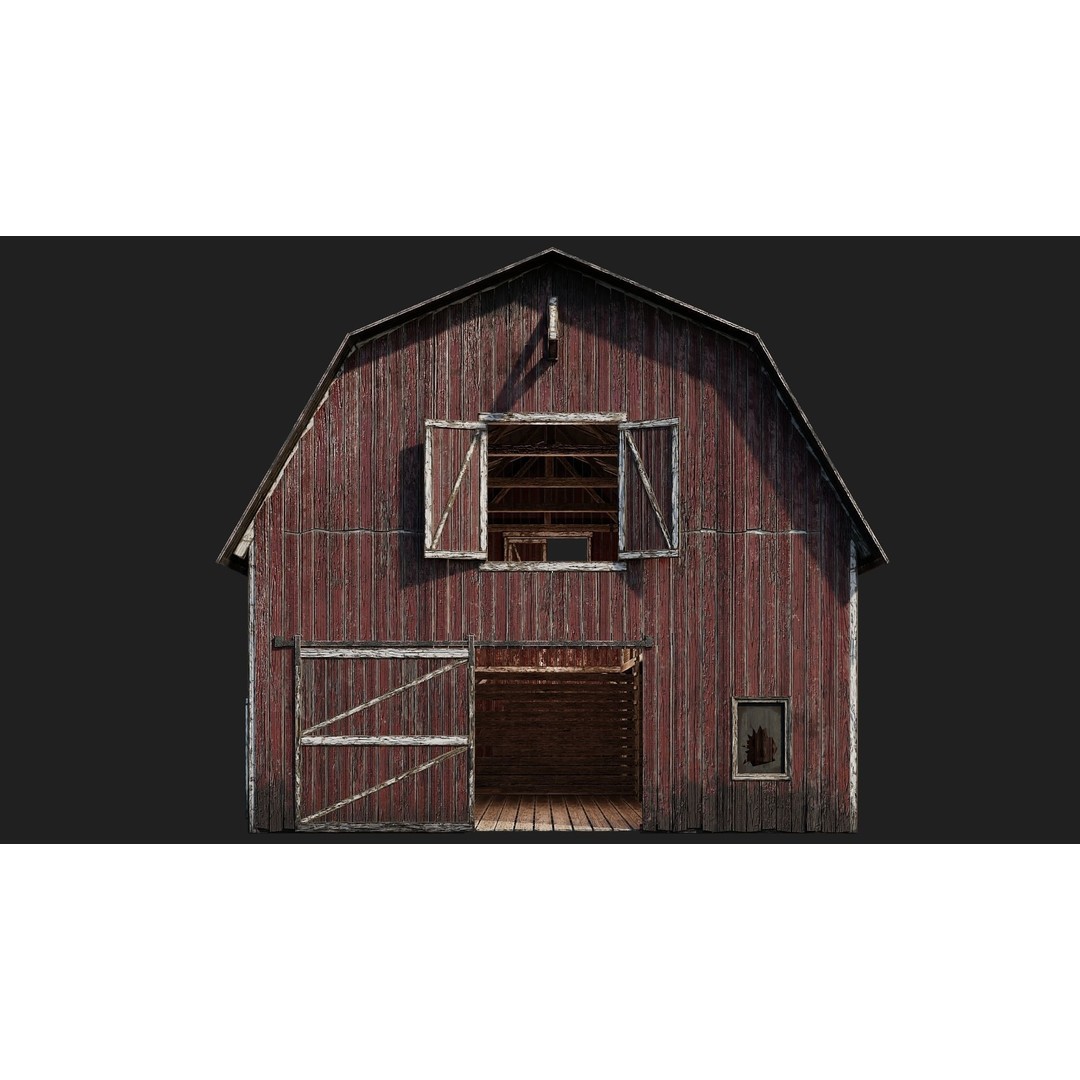 Farm Buildings 3D Model – Low Poly PBR Game Ready, FBX, OBJ, Blender - View 8