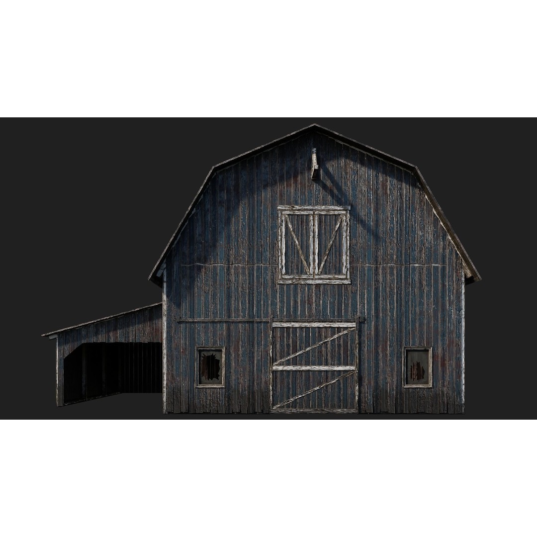 Farm Buildings 3D Model – Low Poly PBR Game Ready, FBX, OBJ, Blender - View 9