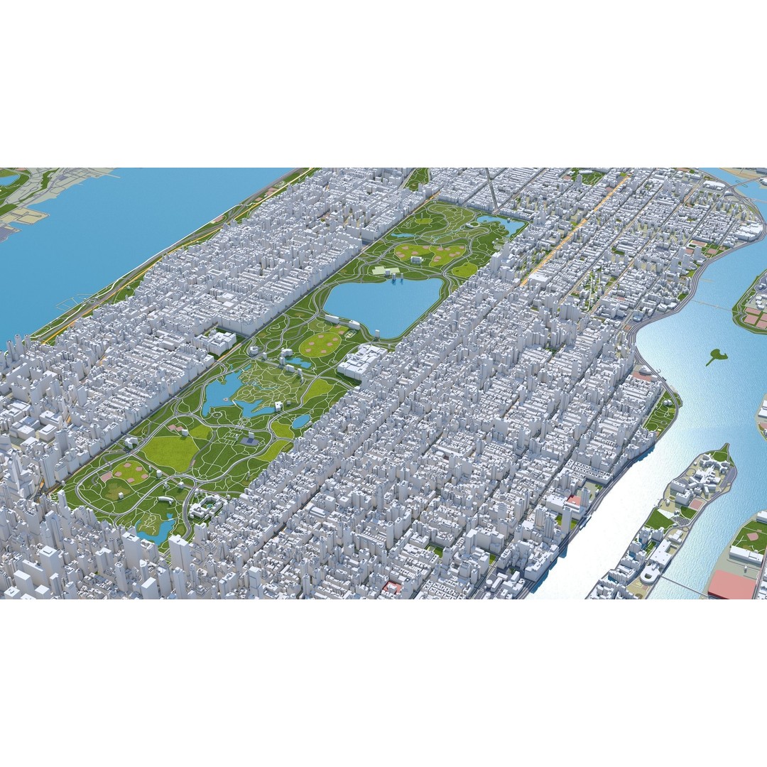 Central Park 3D Model – Low Poly Cityscape Asset, Multiple Formats - View 10