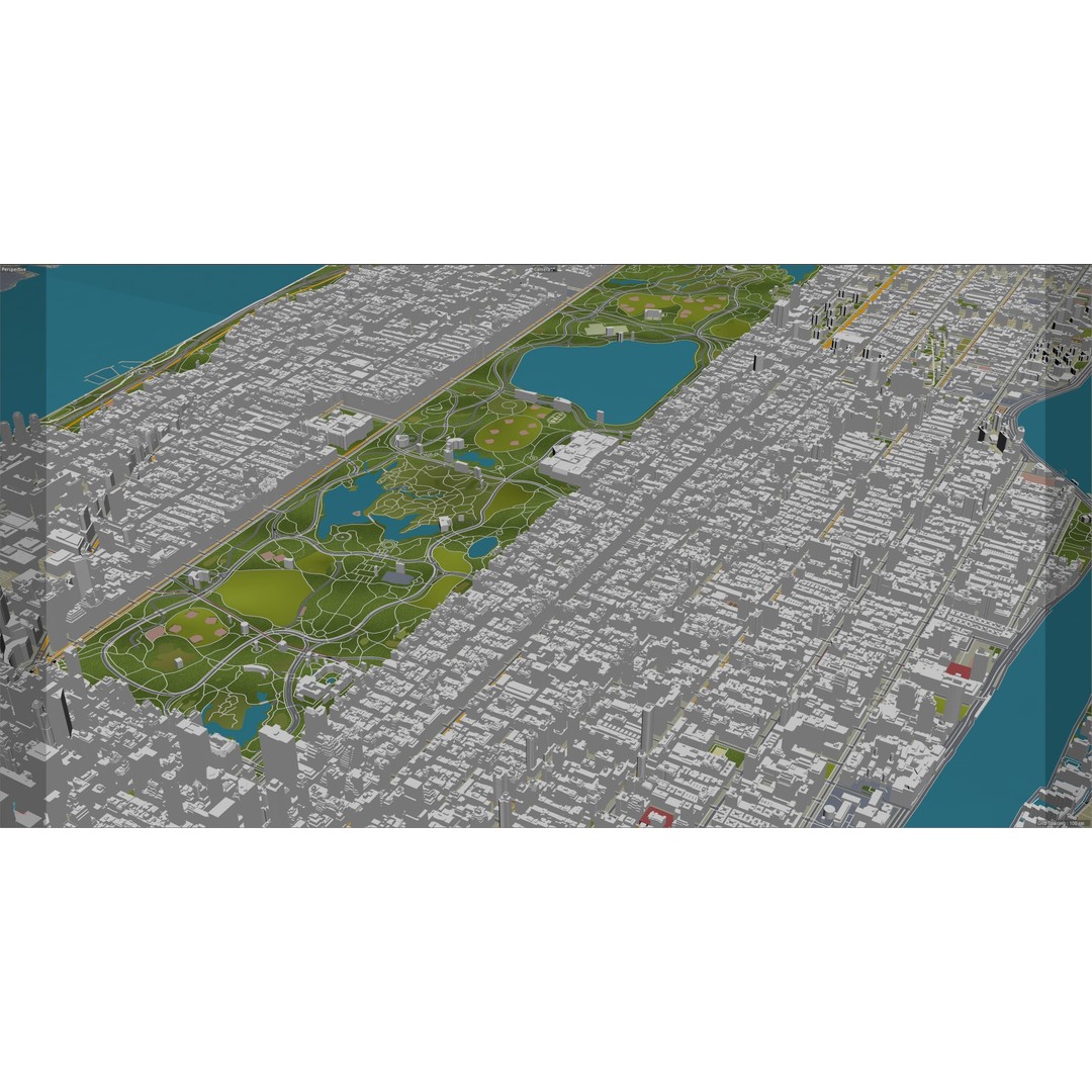Central Park 3D Model – Low Poly Cityscape Asset, Multiple Formats - View 15