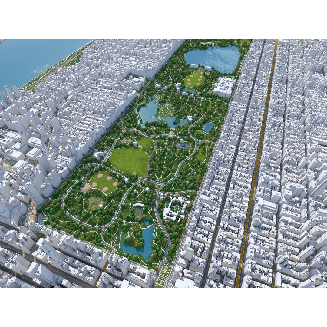 Central Park 3D Model – Low Poly Cityscape Asset, Multiple Formats - View 18