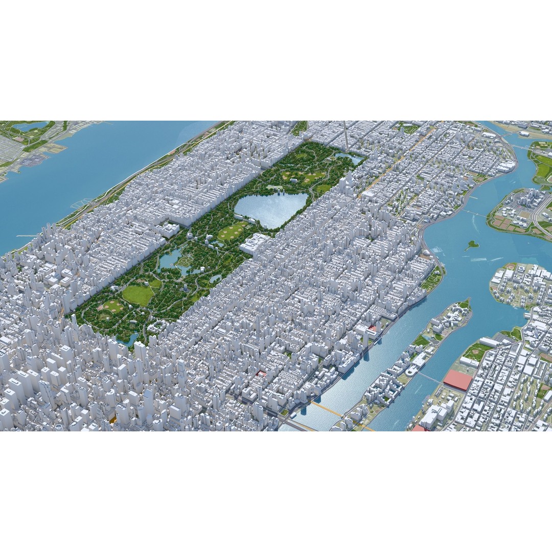 Central Park 3D Model – Low Poly Cityscape Asset, Multiple Formats - View 4