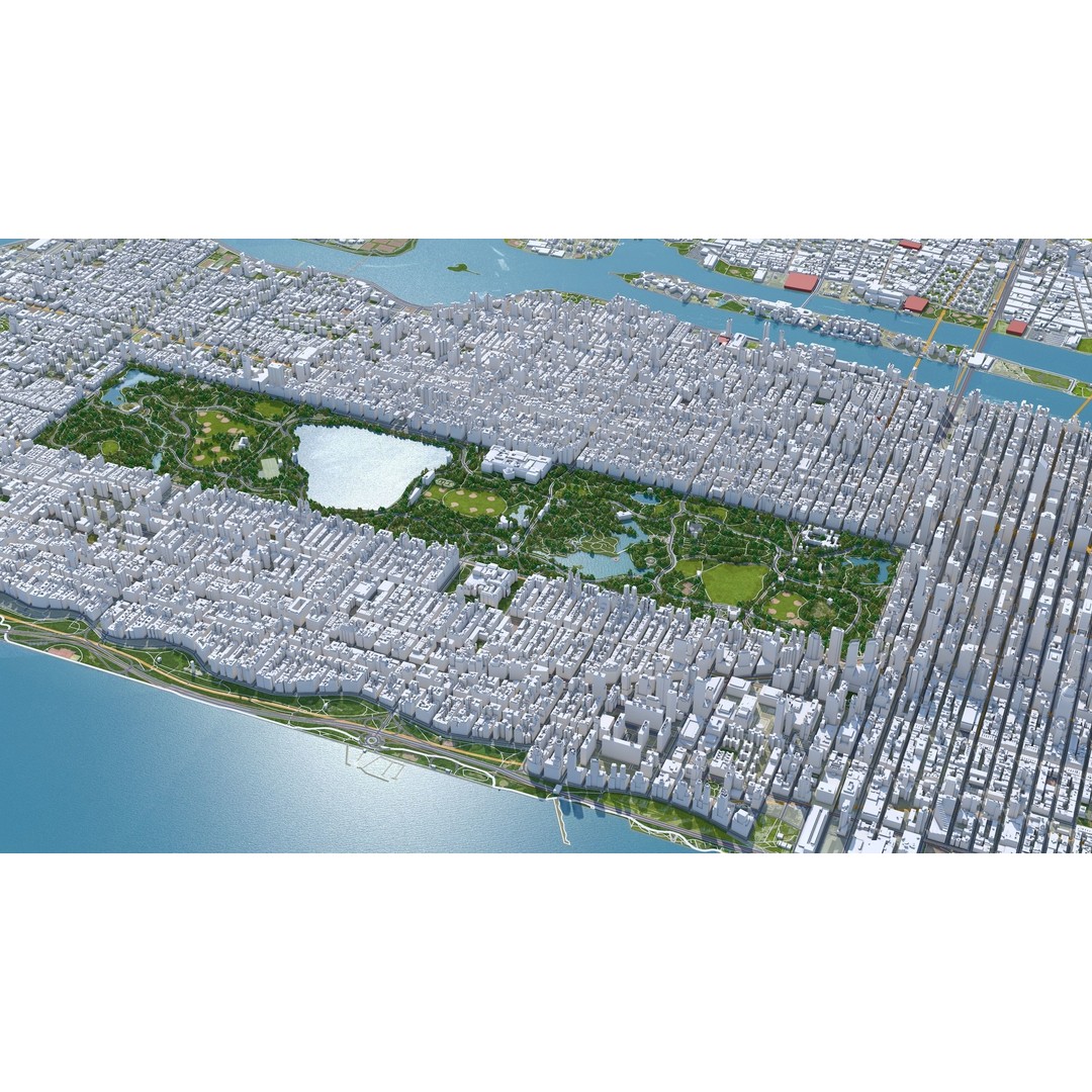Central Park 3D Model – Low Poly Cityscape Asset, Multiple Formats - View 5