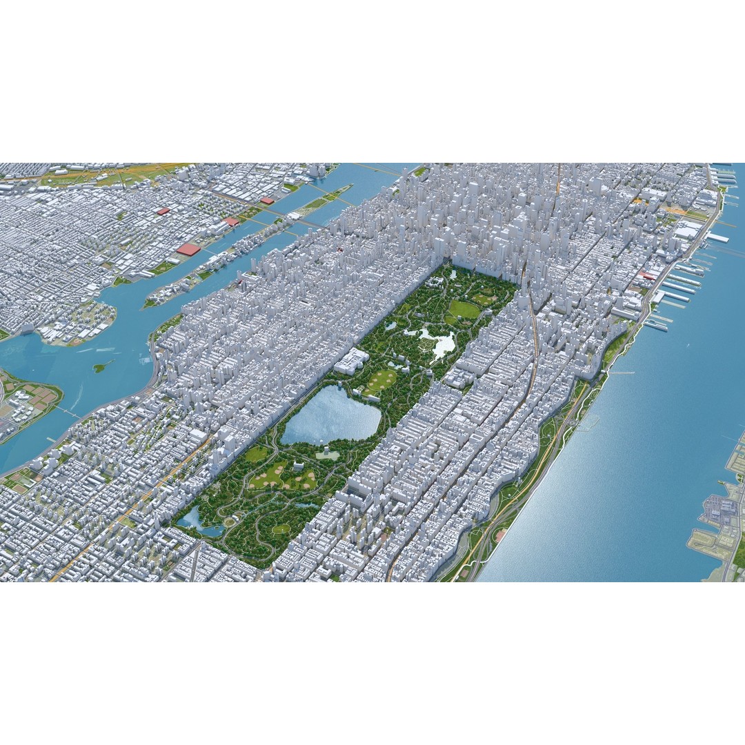 Central Park 3D Model – Low Poly Cityscape Asset, Multiple Formats - View 6