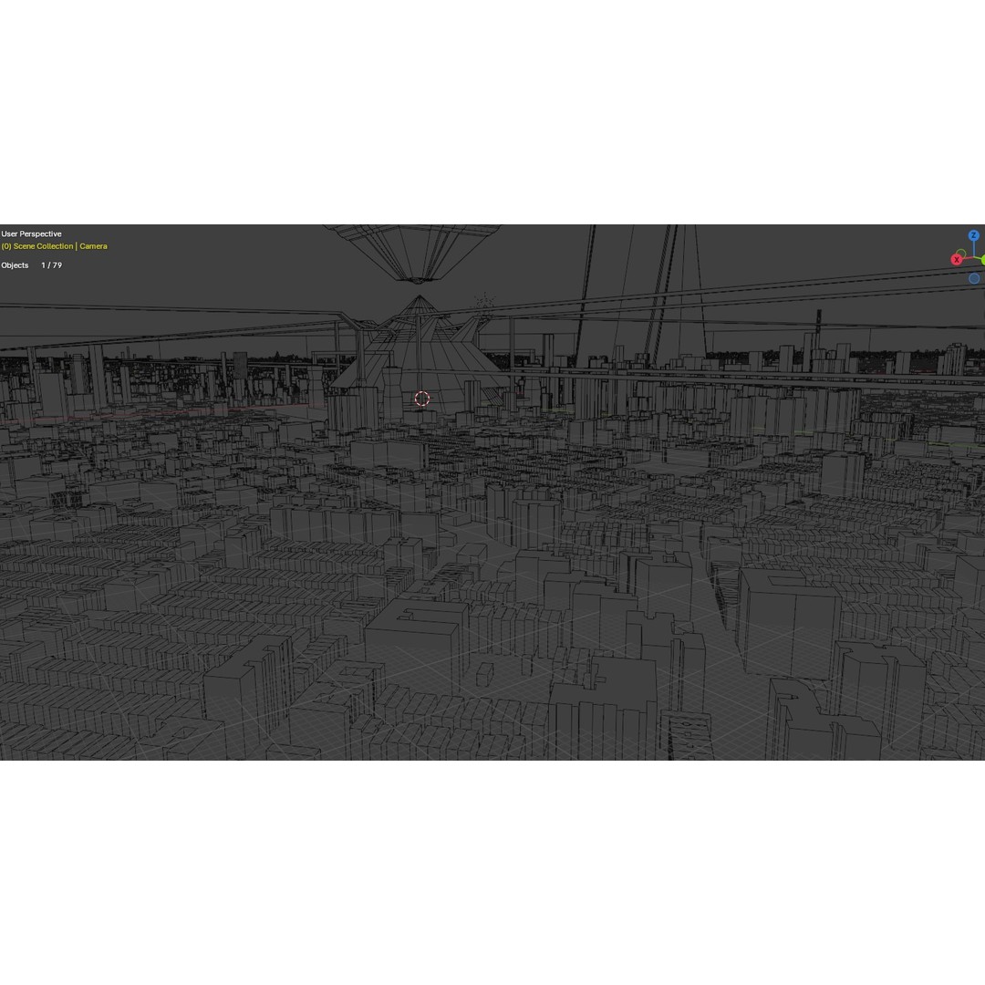 Futuristic Mega City 3D Model – Low Poly Dystopian Environment, Blender