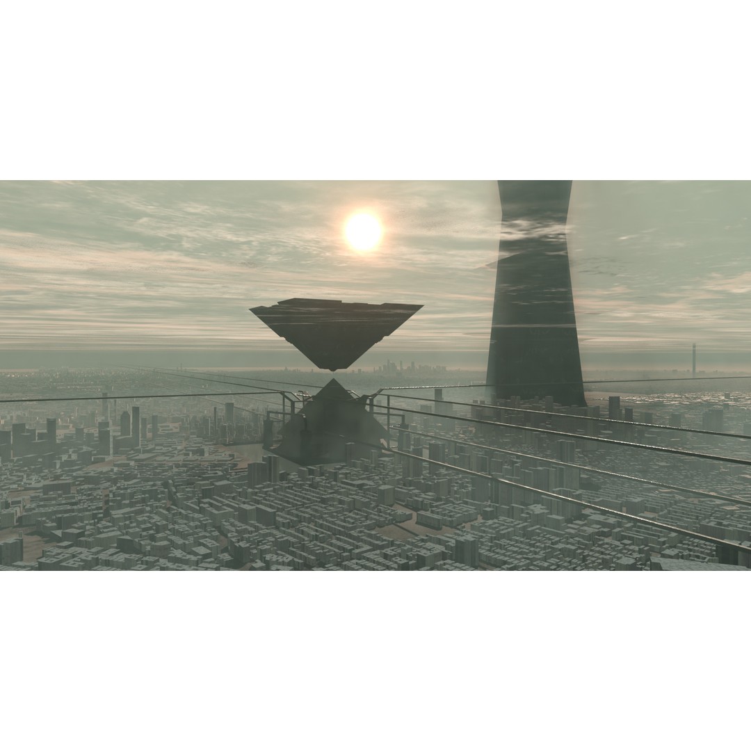 Futuristic Mega City 3D Model – Low Poly Dystopian Environment, Blender - View 11