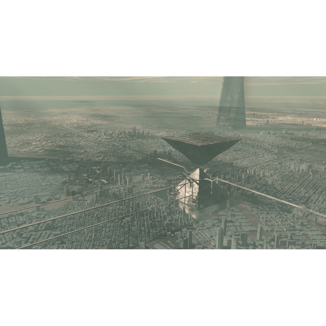 Futuristic Mega City 3D Model – Low Poly Dystopian Environment, Blender - View 13