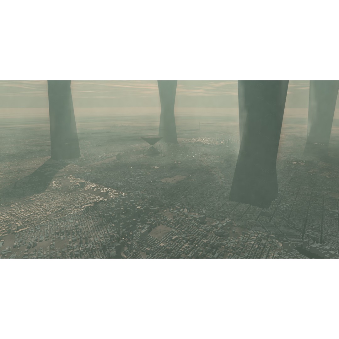 Futuristic Mega City 3D Model – Low Poly Dystopian Environment, Blender - View 14