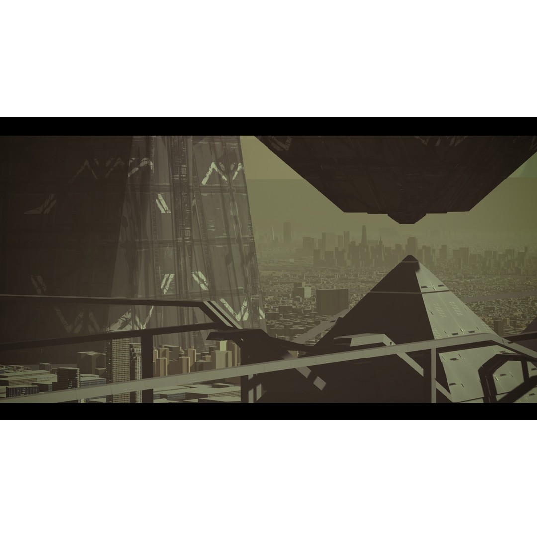 Futuristic Mega City 3D Model – Low Poly Dystopian Environment, Blender - View 17