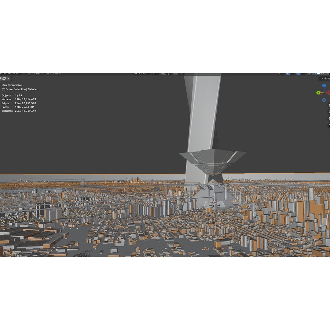 Futuristic Mega City 3D Model – Low Poly Dystopian Environment, Blender - View 19