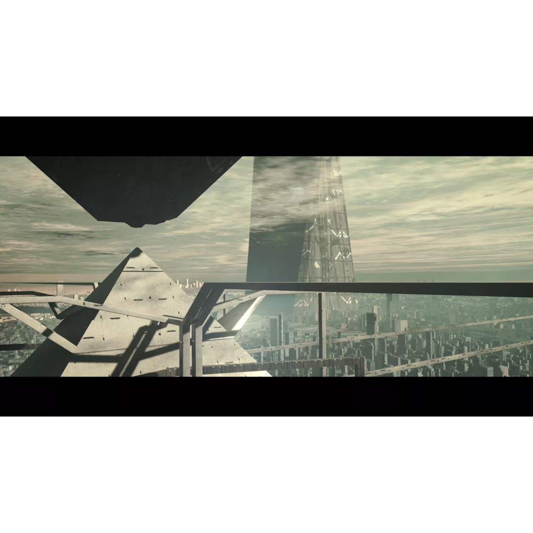 Futuristic Mega City 3D Model – Low Poly Dystopian Environment, Blender - View 2