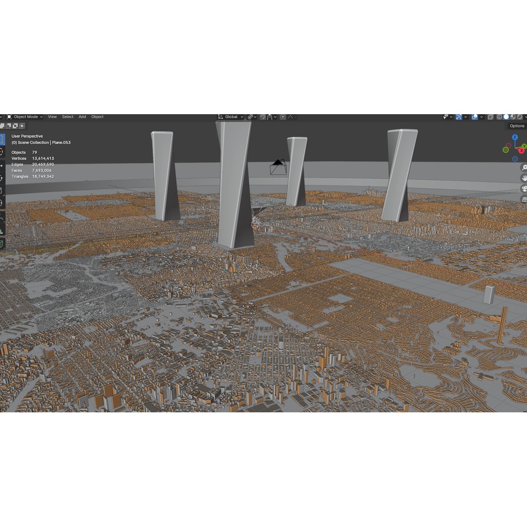 Futuristic Mega City 3D Model – Low Poly Dystopian Environment, Blender - View 21