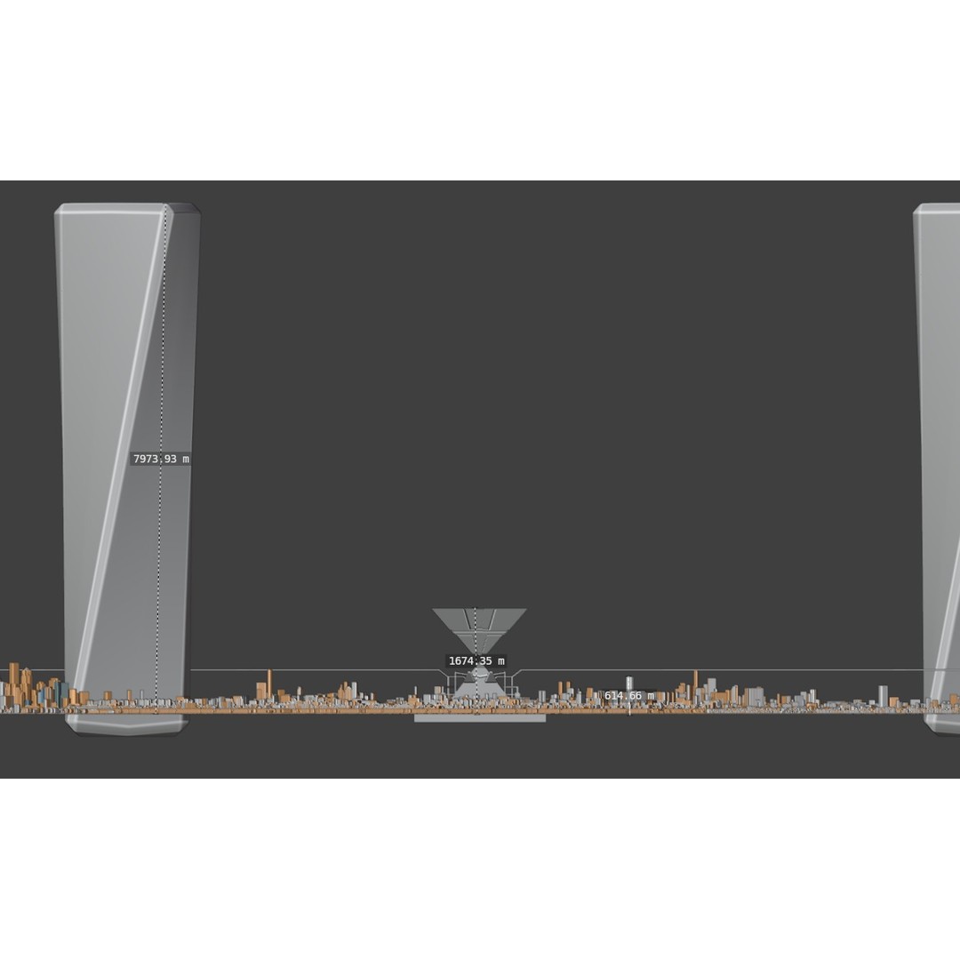 Futuristic Mega City 3D Model – Low Poly Dystopian Environment, Blender - View 23