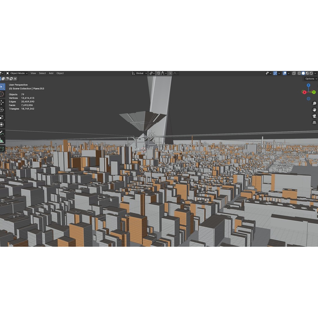 Futuristic Mega City 3D Model – Low Poly Dystopian Environment, Blender - View 26