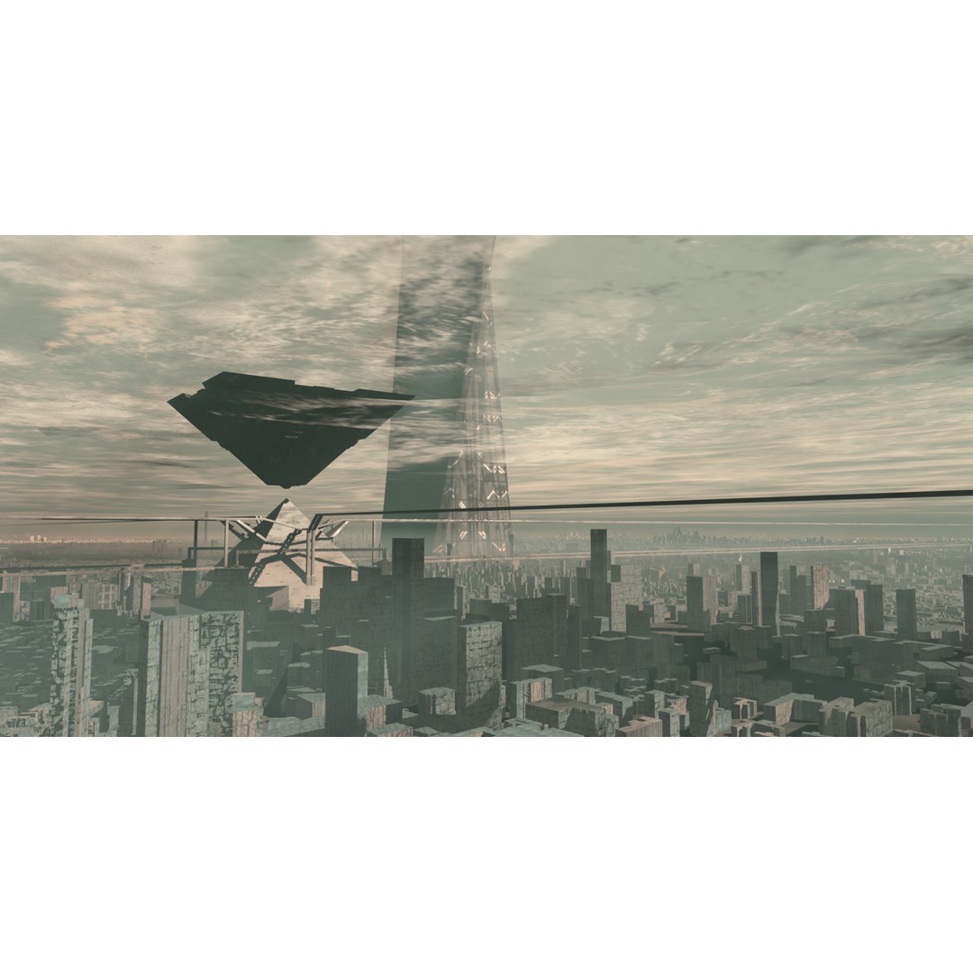 Futuristic Mega City 3D Model – Low Poly Dystopian Environment, Blender - View 3