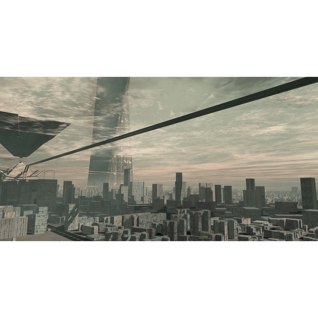 Futuristic Mega City 3D Model – Low Poly Dystopian Environment, Blender - View 4