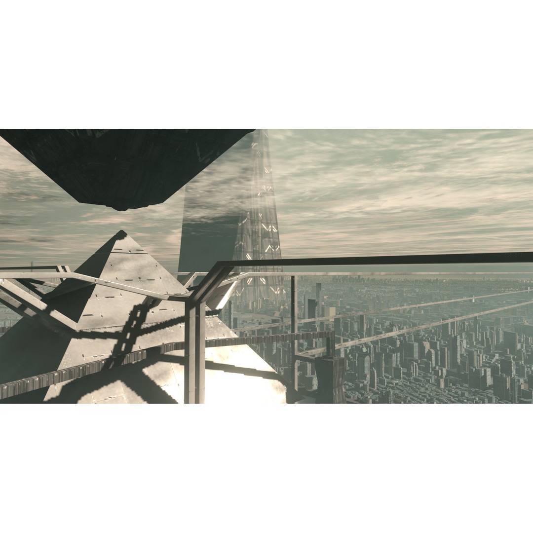 Futuristic Mega City 3D Model – Low Poly Dystopian Environment, Blender - View 6