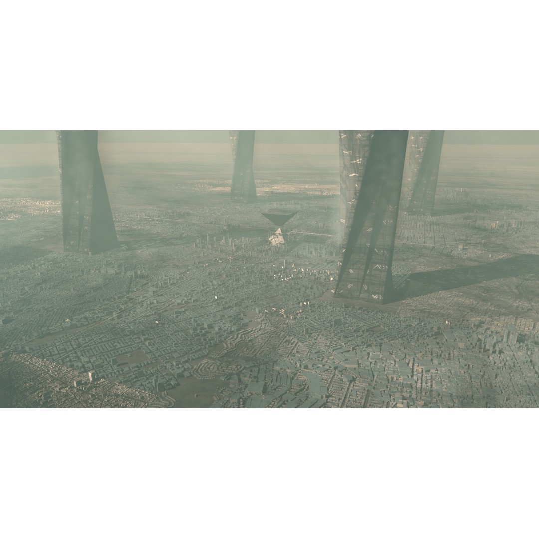 Futuristic Mega City 3D Model – Low Poly Dystopian Environment, Blender - View 9