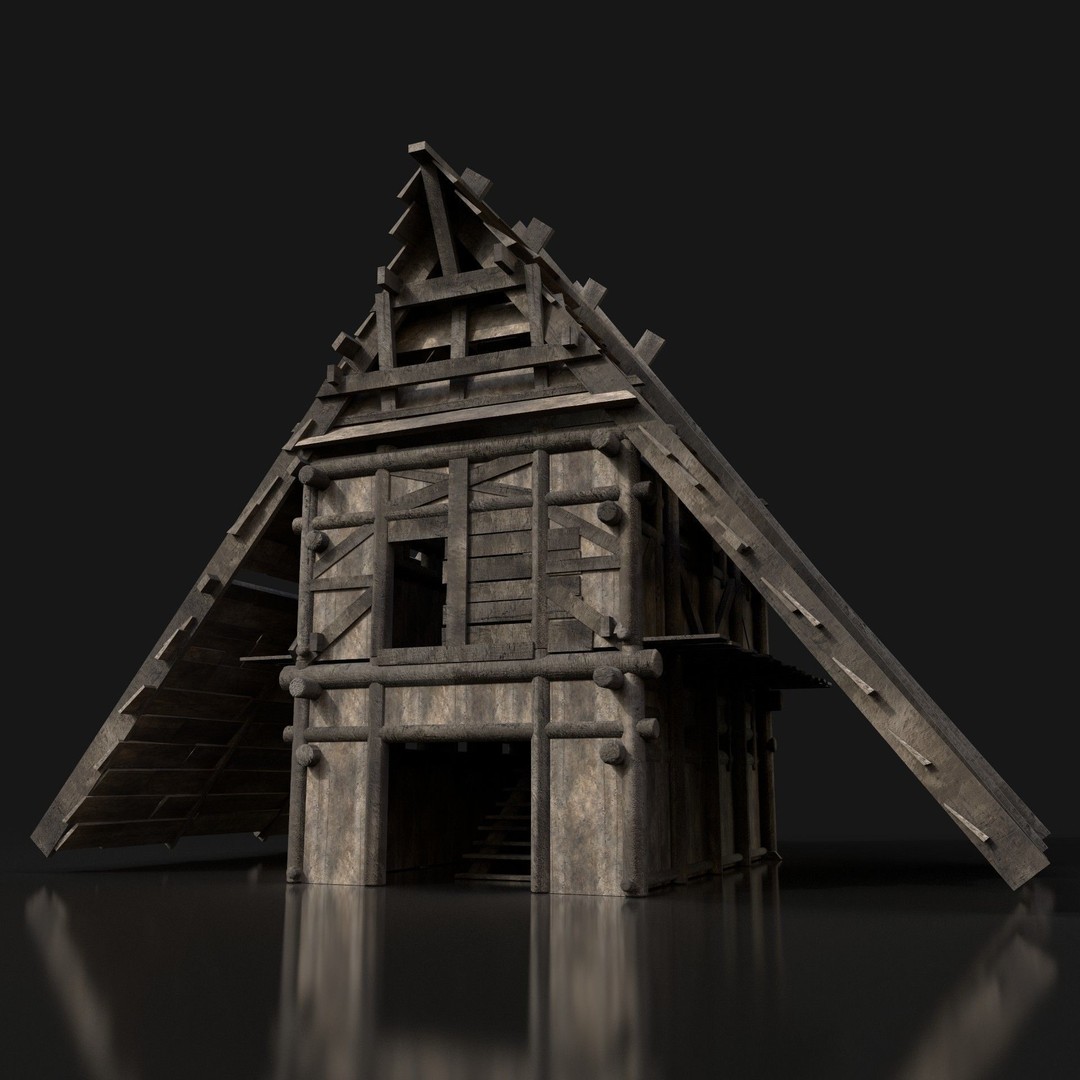 Medieval Village House 3D Model – Low Poly Game Asset, FBX, OBJ - View 10