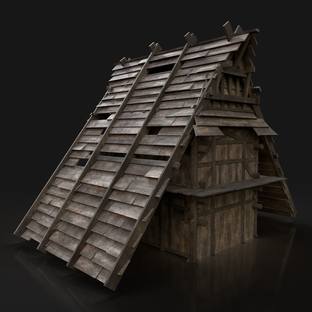 Medieval Village House 3D Model – Low Poly Game Asset, FBX, OBJ - View 12