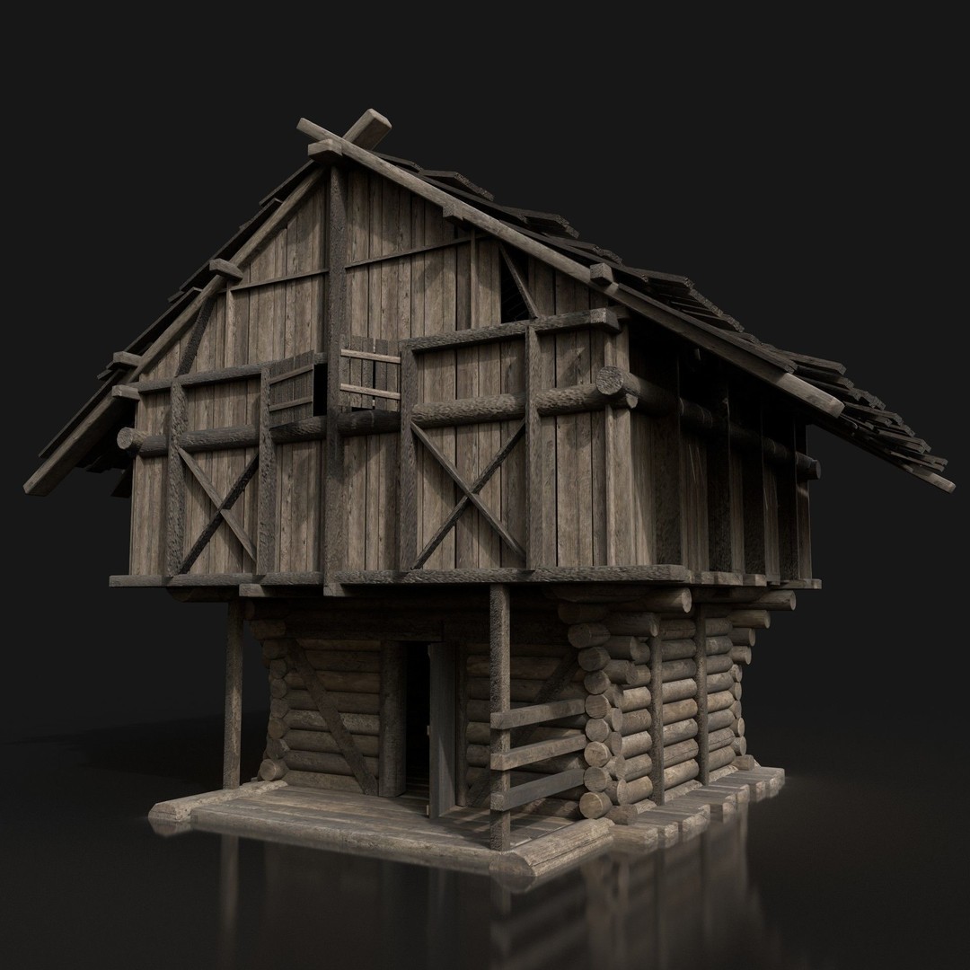 Medieval Village House 3D Model – Low Poly Game Asset, FBX, OBJ - View 15