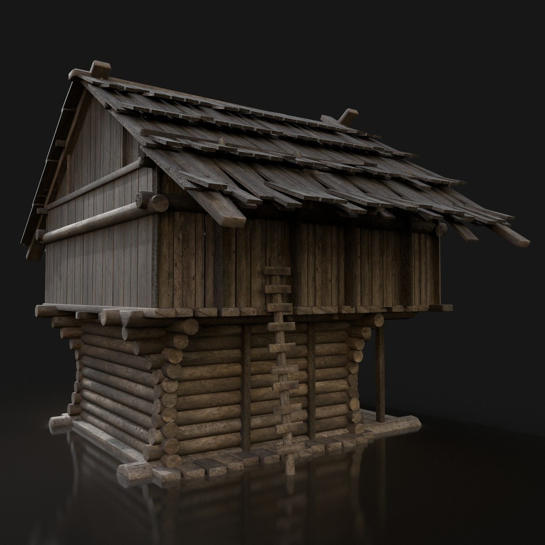 Medieval Village House 3D Model – Low Poly Game Asset, FBX, OBJ - View 17