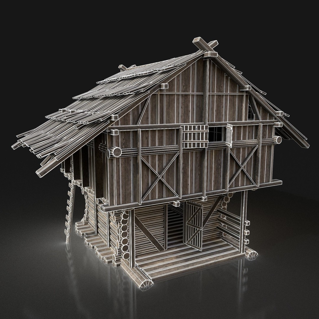 Medieval Village House 3D Model – Low Poly Game Asset, FBX, OBJ - View 18