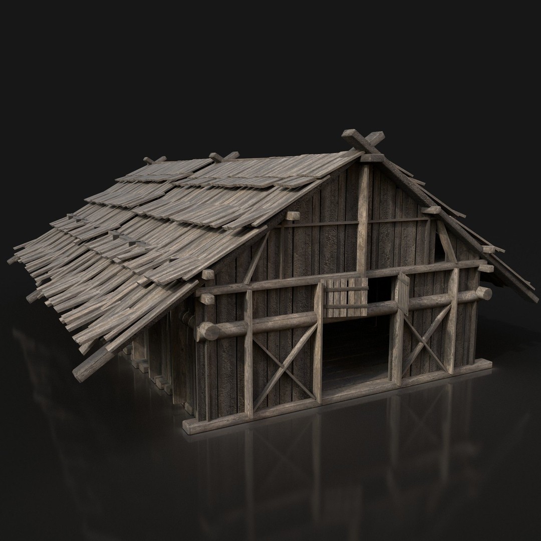 Medieval Village House 3D Model – Low Poly Game Asset, FBX, OBJ - View 19