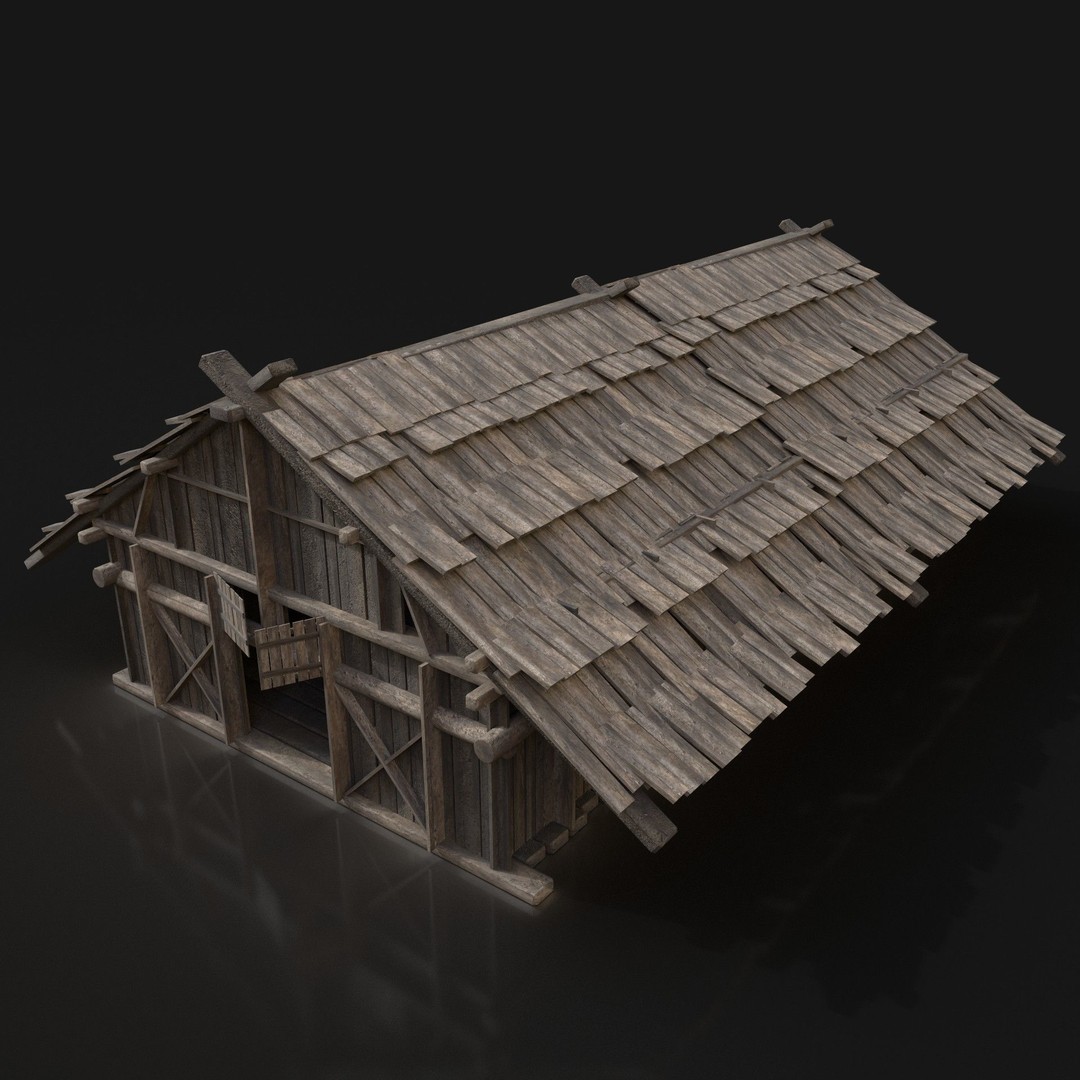Medieval Village House 3D Model – Low Poly Game Asset, FBX, OBJ - View 20