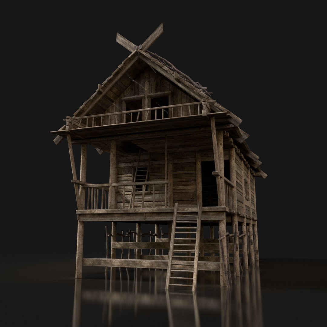 Medieval Village House 3D Model – Low Poly Game Asset, FBX, OBJ - View 25