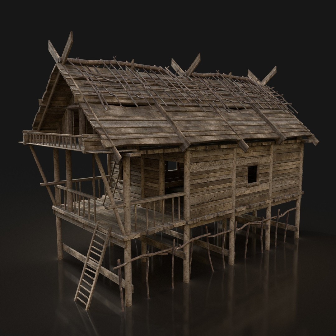 Medieval Village House 3D Model – Low Poly Game Asset, FBX, OBJ - View 26