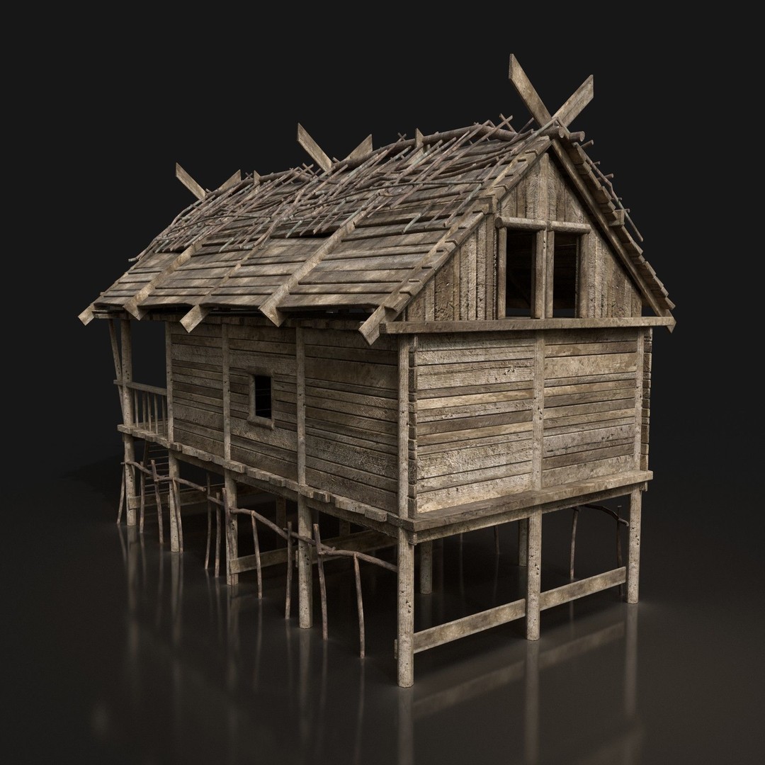 Medieval Village House 3D Model – Low Poly Game Asset, FBX, OBJ - View 27