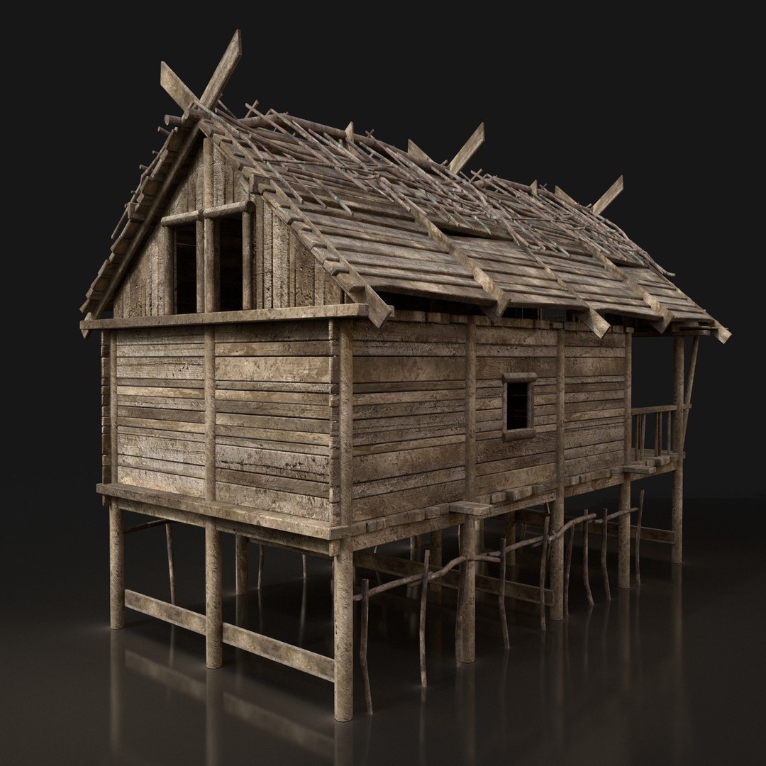 Medieval Village House 3D Model – Low Poly Game Asset, FBX, OBJ - View 28