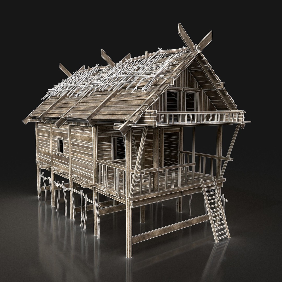 Medieval Village House 3D Model – Low Poly Game Asset, FBX, OBJ - View 29