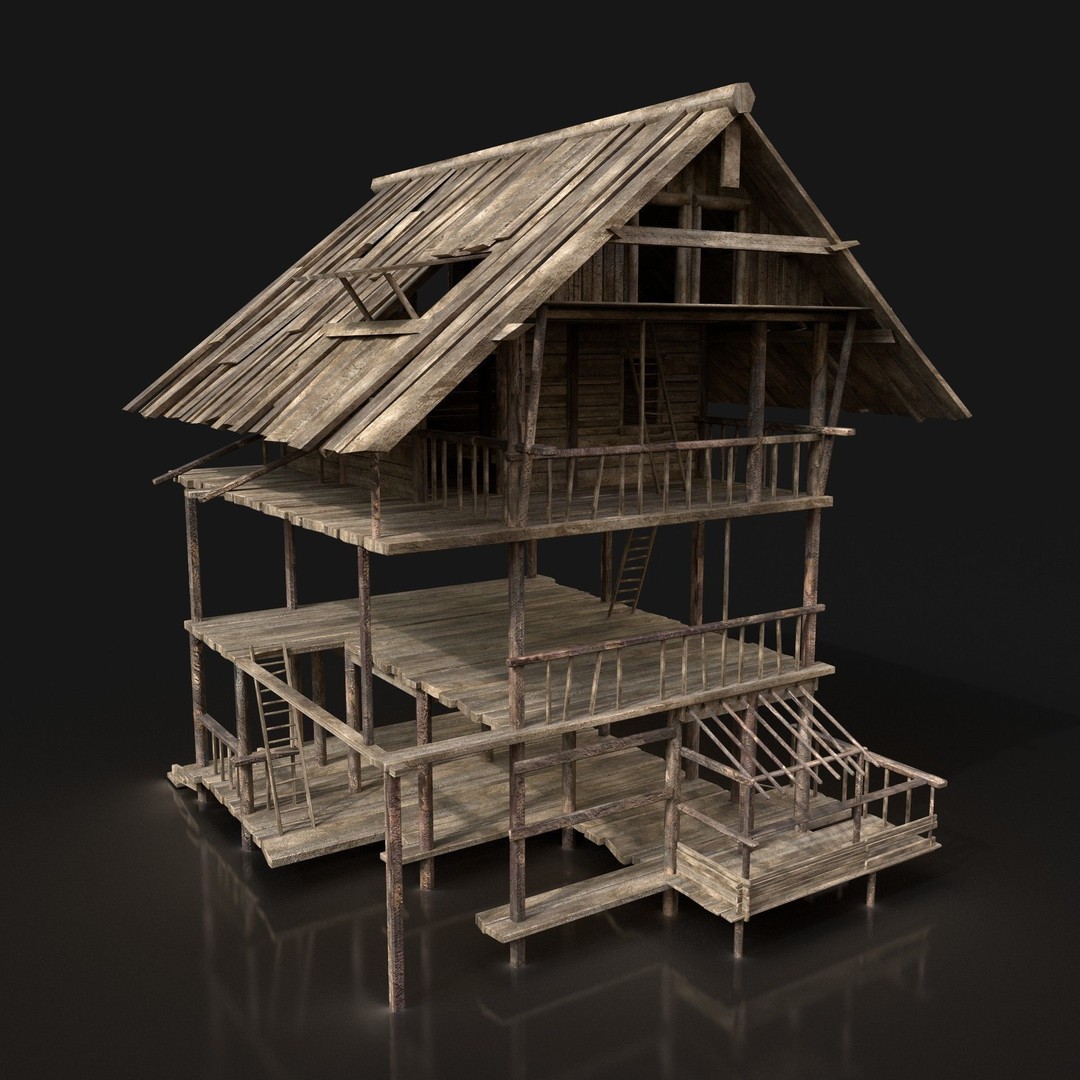 Medieval Village House 3D Model – Low Poly Game Asset, FBX, OBJ - View 30