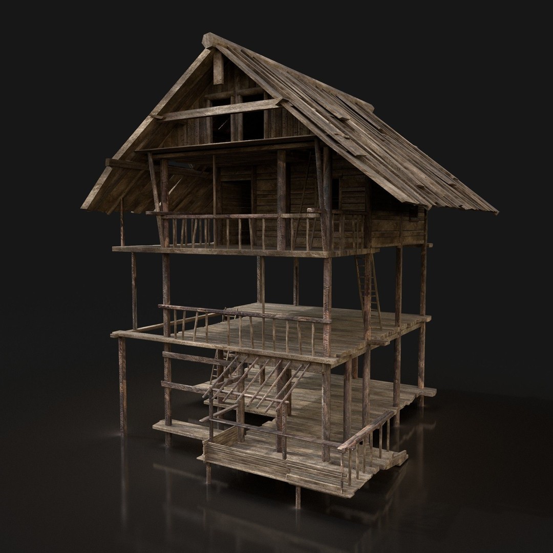 Medieval Village House 3D Model – Low Poly Game Asset, FBX, OBJ - View 31