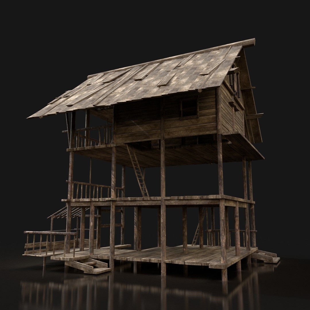 Medieval Village House 3D Model – Low Poly Game Asset, FBX, OBJ - View 32