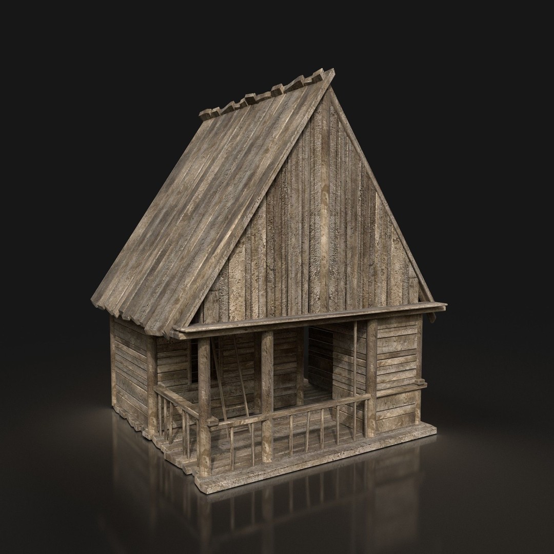 Medieval Village House 3D Model – Low Poly Game Asset, FBX, OBJ - View 36