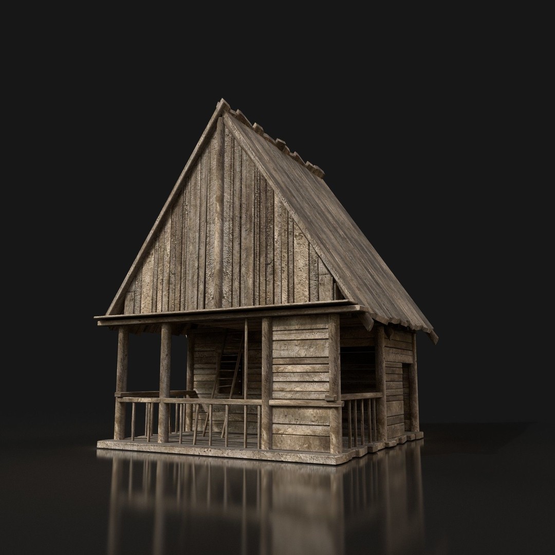 Medieval Village House 3D Model – Low Poly Game Asset, FBX, OBJ - View 37